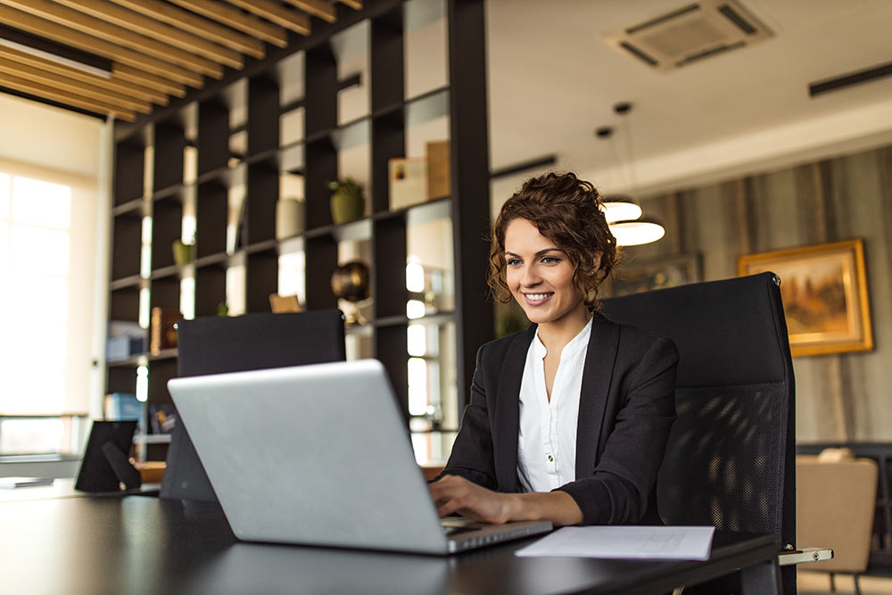 Business woman working at desk